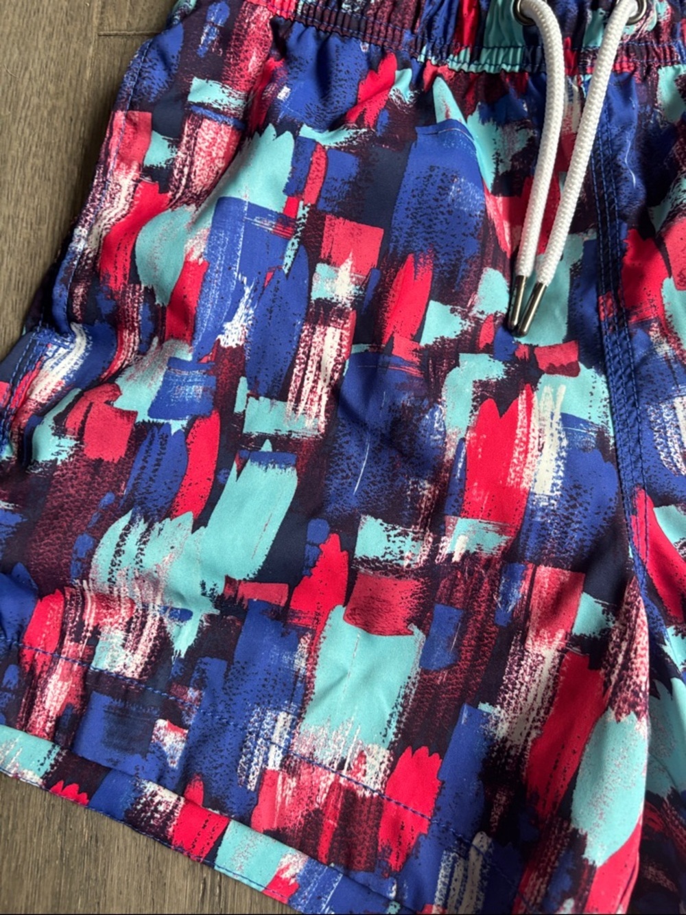 Abercrombie & Fitch | Beach Board Shorts Swim Trunks in Blue, Red, Teal XS - Picture 3 of 11